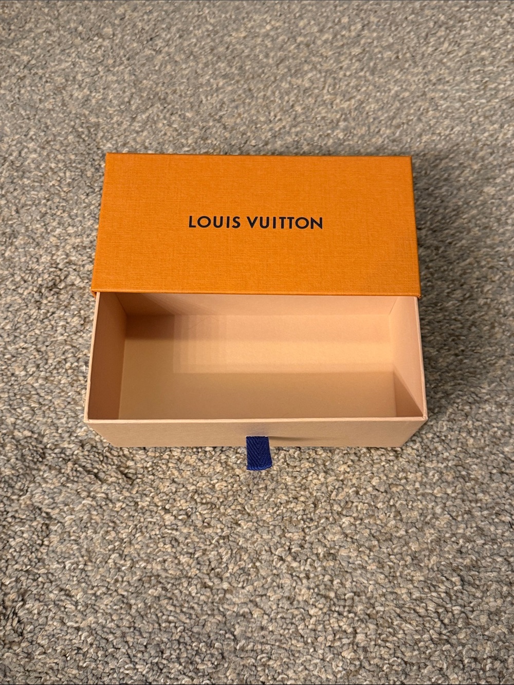 Louis Vuitton Orange and Beige Drawer Box with Blue Pull - Picture 2 of 3
